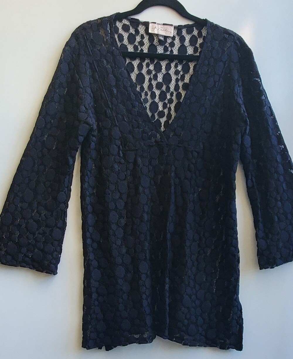 EUC Womens J. Valdi Black Lace Tunic - Large